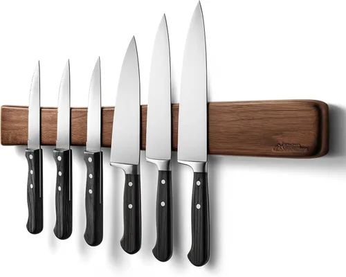 Miniatura 13 de Portatuchillos magnético de madera de acacia de 10 pulgadas con uso multiusos, soportes magnéticos para cuchillos de cocina, portacuchillos