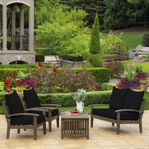 Miniatura 7 de Arden Outdoor Deep Seat Cushion Set, 24 x 24 pulgadas, Cojín para exteriores resistente al clima, a la lluvia y a la decoloración para silla, sofá