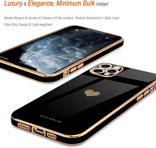 Miniatura 4 de Teageo Funda para iPhone 11 Pro Max para niñas y mujeres, lindo corazón de amor, cubierta trasera suave, protección completa elevada, protección