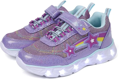 Miniatura 6 de SPR&JOY Zapatos con luz para niños y niñas, ligeros, transpirables, antideslizantes, tenis deportivos con luces LED intermitentes para niños pequeños