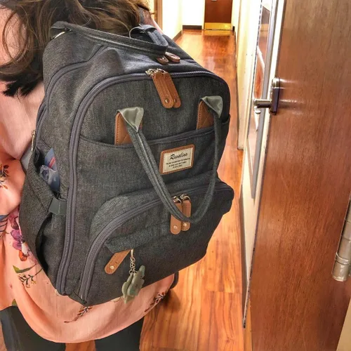 Miniatura 8 de RUVALINO Mochila para pañales, mochila multifuncional para viajes, mochila de maternidad para cambiar al bebé, de gran capacidad, impermeable