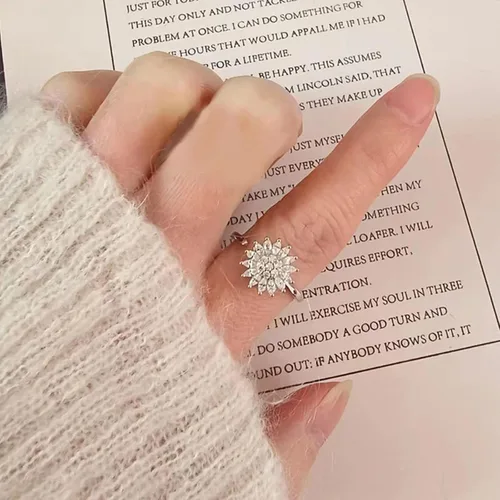 Miniatura 22 de Sunflower Ring Spinning Fidget Rings for Anxiety Open Adjustable Spinner Sun Ring Creative Relieving Stress Rotating Jewelry