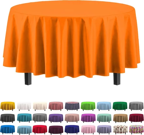 Miniatura 12 de Party Solids Paquete de 4 manteles de plástico color azul aguamarina, 54 x 108 pulgadas, mantel desechable para fiestas y pícnics