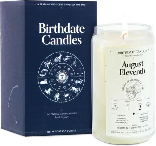 Miniatura 267 de Velas con fecha de nacimiento, 28 de octubre, velas perfumadas del zodiaco de Escorpio, regalo de cumpleaños, aroma a bergamota, canela y caoba