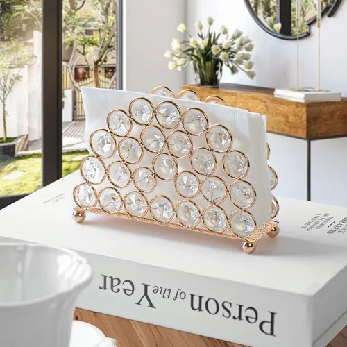 Miniatura 5 de Servilleteros de cristal elegantes y lujosos para servilletas de papel, cocina, comedor y encimeras, soporte para almacenamiento