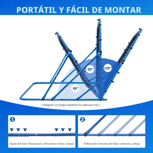 Miniatura 6 de Soccer Baseball Rebounder Net, Soccer Goal Net, Volleyball Softball Rebound Pitchback Net Quick-Switch Angle Training for Control, Passing Practice