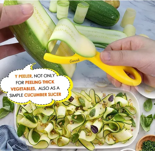 Miniatura 3 de GANNK Peladores de papas para cocina, pelador Y para manzana, fruta, zanahoria, calabacín, pepino, papas, pelador de verduras de buen agarre que