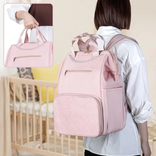 Miniatura 3 de Fasrom Mochila portátil para sacaleches con enfriador y bolsa de mano, compatible con bombas manos libres Momcozy Medela y Elvie, color rosa
