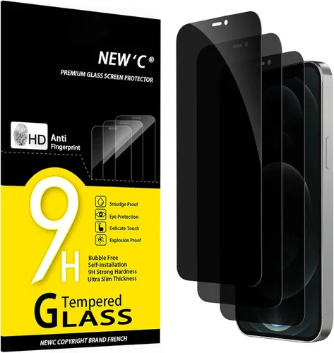 Miniatura 10 de NEW'C Paquete de 3 protectores de pantalla de privacidad para iPhone Air/iPhone 17 Air (6.5 pulgadas), película de vidrio templado antiespía