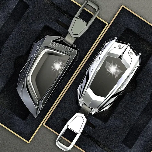 Miniatura 7 de Funda protectora de metal de aleación de zinc para Cadillac Escalade CT4 CT5 2020-2022 3/4/5/6 botones