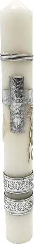 Miniatura 3 de Pink Princess Juego de Velas de Bautismo para Niños y Niñas - Juego de Bautismo Católico con Vela - Velas para Bautizo de Niño Set Niña (Plateado)