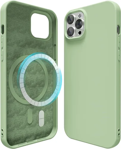 Miniatura 197 de oakxco Funda de silicona para iPhone 12 Pro Max, magnética, compatible con carga inalámbrica Magsafe, cubierta protectora de goma suave y delgada