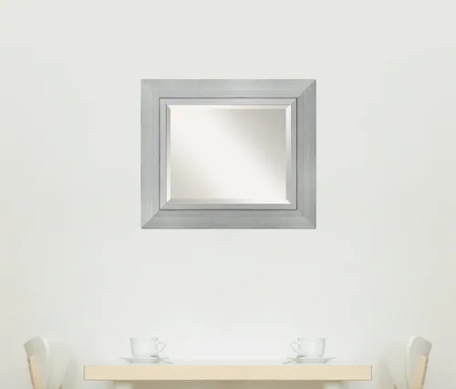 Miniatura 9 de Amanti Art Espejo de pared, espejo con marco de madera plateada Romano para decoración de pared o para usar como espejo de baño para sobre