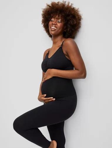 Miniatura 3 de Motherhood Maternity Women's Essential Stretch Secret Fit Over the Belly Leggings Full Length & Crop Length XS-3X 1 & 2 Packs