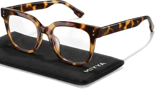 miyya Gafas de luz azul para mujeres y hombres – Monturas gruesas de gran tamaño bloqueador de luz UV y azul, accesorios elegantes para gafas