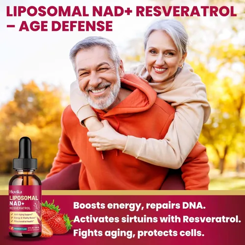 Miniatura 5 de Paquete de 2 Suplemento Liposomal NAD - 1200mg Gotas Líquidas NAD+ para Mujeres y Hombres con Resveratrol, Extracto de Pimienta Negra - Apoya