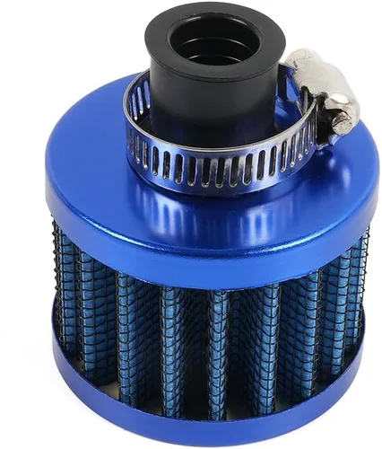 Miniatura 30 de 2 piezas de filtro de aire de entrada de aire frío con respiradero de 12 mm, filtro de respiración para tapa de válvulas para automóvil y Negro