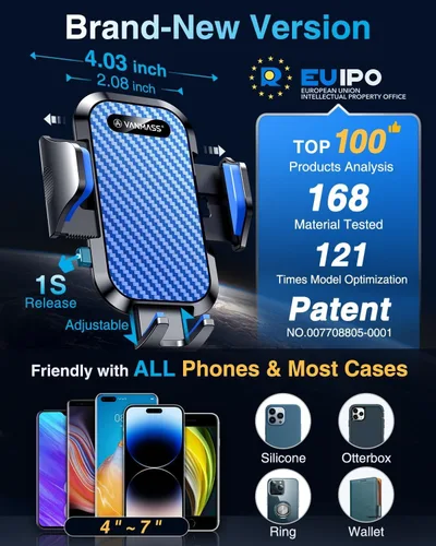 Miniatura 5 de VANMASS Soporte de teléfono para tu automóvil 2026 Ultimate Phone Mount Militar Parabrisas Ventilación del salpicadero del parabrisas 【Lo más nuevo