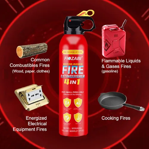 Miniatura 4 de Extintor de incendios portátil con soporte que puede evitar el reencendido, mejor adecuado para la casa, automóvil, camión, barco, cocina, hogar