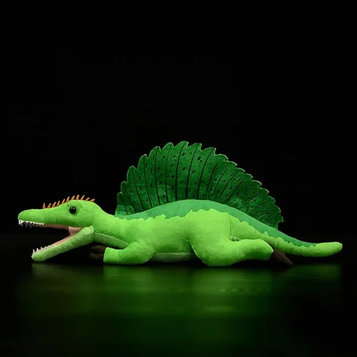 Miniatura 6 de lilizzhoumax Spinosaurus - Juguetes de peluche realistas de espinosaurio verde, animales de peluche suaves, juguetes realistas de 17.71 pulgadas