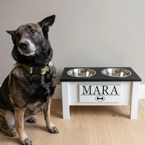 Miniatura 4 de GrooveThis Woodshop Soporte Personalizado de Cuenco Elevado para Perros de Tamaño Grande, Mediano, Pequeño y Extra Pequeño - Cuencos de Acero Negro