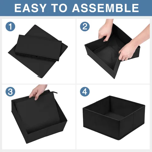 Miniatura 7 de Criusia Organizador de Cajones para Ropa Paquete de 12 - Organizadores de Closet Inodoros y Almacenamiento para Calcetines Ropa Interior Sostén
