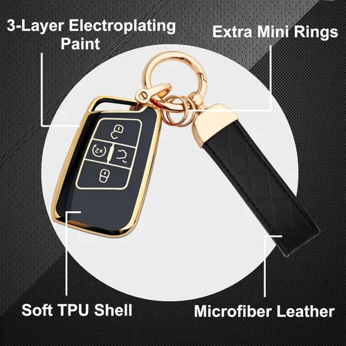 Miniatura 5 de OLLEN Funda para llavero con llavero, compatible con Volkswagen VW Jetta Tiguan Passat Golf GTI Atlas Alltrack Arteon Taos, para control remoto