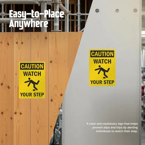 Miniatura 6 de Signo de seguridad SmartSign, leyenda "Caution: Watch Your Step", negro sobre amarillo, Negro y amarillo, 1