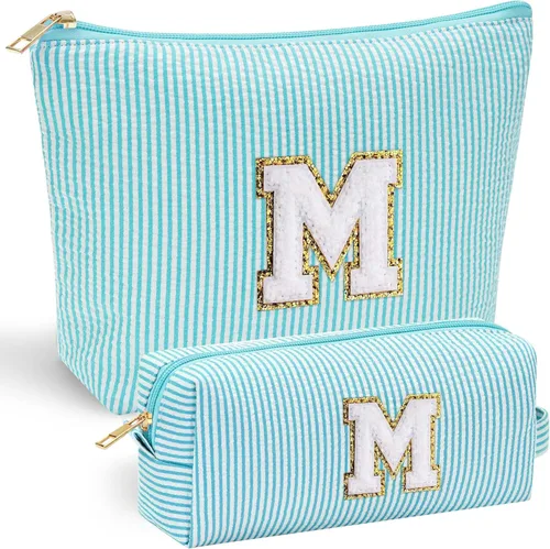Miniatura 164 de YOOLIFE Regalos del Día de la Madre para mujeres, bolsa de maquillaje con inicial, bolsa de cosméticos, bolsa de maquillaje de viaje, regalos Rosado