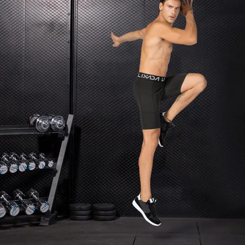 Miniatura 4 de Lixada Pantalones cortos de compresión para hombre, paquete de 3 unidades, ropa interior de entrenamiento activo para deportes de alto rendimiento