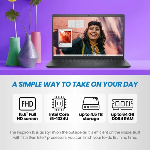 Miniatura 2 de Dell Inspiron Laptop con pantalla táctil FHD de 15.6 pulgadas, Intel Core i5 de 13ª generación, RAM DDR4 de 12 GB, almacenamiento de 1 TB