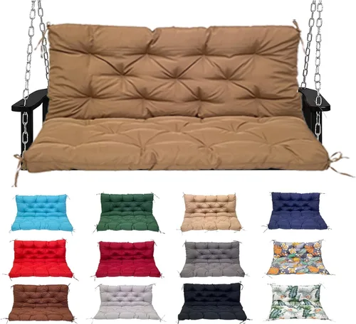 Miniatura 19 de Swing Cushions 2 Seater Replacement Waterproof Porch Swing Cushions with Backrest Thicken 4" Replacement Swing Cushions for Outdoor Furniture Patio