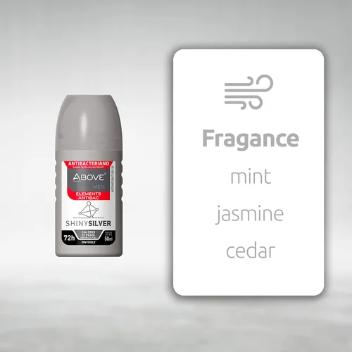 Miniatura 2 de ABOVE Roll-On Elements, plateado brillante, 1.7 onzas, desodorante de bolas para hombres, protección de 72 horas, fragancia sensual, tacto seco, sin