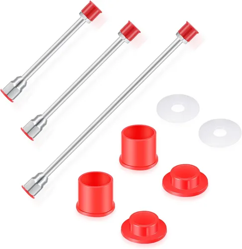 3 piezas de barra de extensión de punta de rociador de pintura sin aire para pistola de pintura sin aire con protector rojo (12, 20, 29.95 pulgadas)