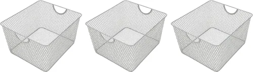 Miniatura 15 de YBM Home Organizador de despensa de cocina, cesta de alambre para estantes, armarios, despensa, encimera, cesta de almacenamiento abierta de malla