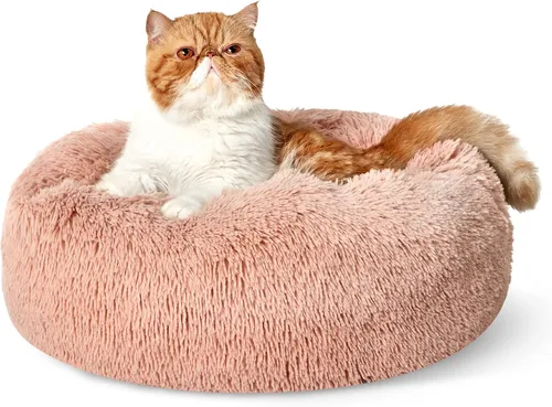 Miniatura 63 de Bedsure - Cama relajante para perro mediano, lavable, tipo dona, cama para gato, antideslizante, redonda, afelpada, mullida, de piel sintética