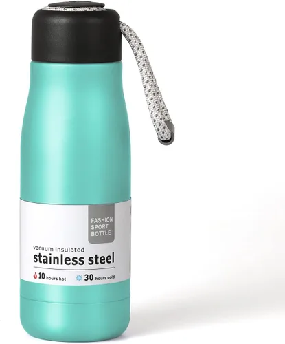 Miniatura 15 de Botella de agua pequeña de 12 onzas, botella de agua aislada Dusgut, de acero inoxidable, con tapa portátil de boca ancha, azul Fuerza Aérea Azul