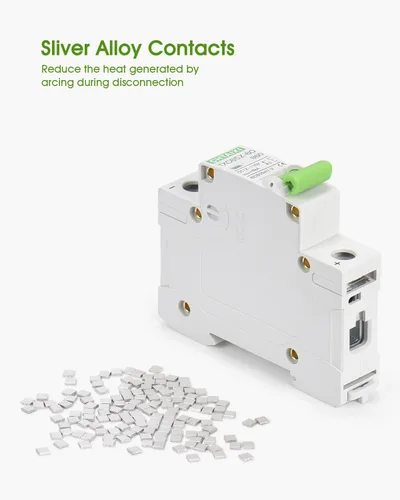 Miniatura 6 de Interruptor de circuito en miniatura DC de 12V-110V, protector de interruptor de batería de 6 amperios y 1 polo para sistema solar PV y RV, disparo