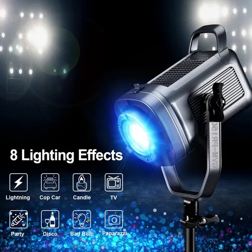 Miniatura 3 de GVM - Kit de luz de video RGB de 150 W, 2700 K ~ 7500 K, luz de video LED bicolor, kit de iluminación de estudio de fotografía con linterna softbox