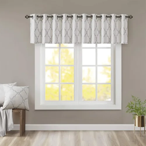 Miniatura 29 de Madison Park Saratoga - Cortina individual para ventana con filtro de luz, estampado de calado, 1 panel con ojales en la parte superior, para sala