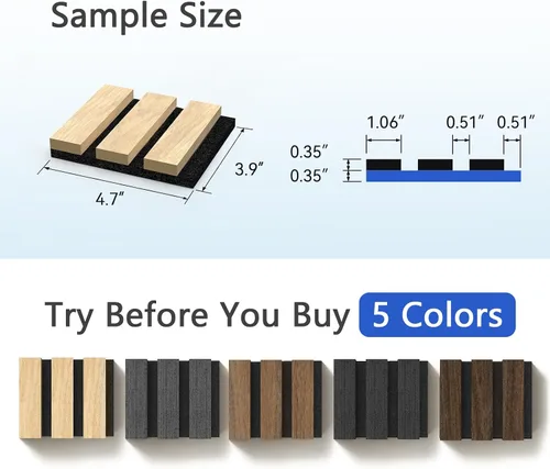 Miniatura 2 de PIWA Paneles de pared acústicos Muestras absorbentes de sonido 5pcs
