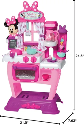 Miniatura 9 de Just Play - Estación de cocina Brunch Cafe de Minnie Mouse de Disney Junior Happy Helpers, juego de cocina para niños, juguetes para niños de 3 años