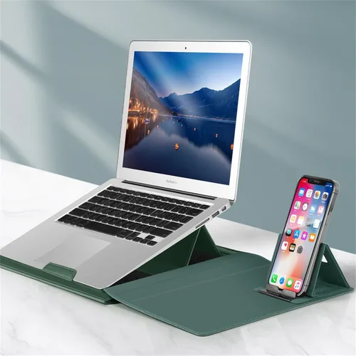 Miniatura 4 de IVY Fundas portátiles para portátiles de 13 y 14 pulgadas con bolso Soporte para computadora portátil Soporte para teléfono Bolsa de almacenamiento