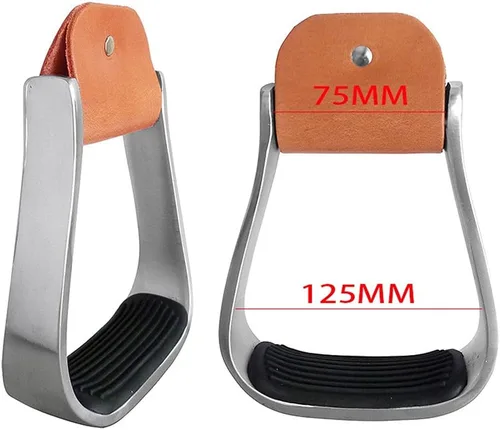 Miniatura 2 de LULUZ Estribo de aluminio occidental, proceso de fundición a presión, la superficie es más brillante y no porosa, estribo de caballo cojín negro