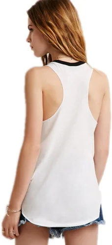 Miniatura 2 de VOGUE CODE Camisola con estampado de lengua para mujer, camiseta sin mangas, chaleco en forma de I