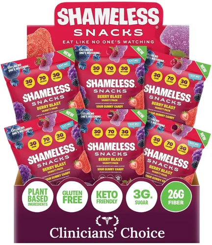 Miniatura 12 de Shameless Snacks Sweet & Sour All-Stars, paquete de variedad de caramelos de gomitas ácidos, saludable, vegano, sin gluten, bajo en azúcar