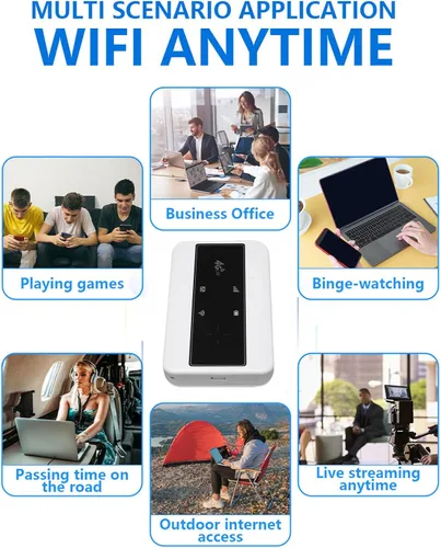Miniatura 3 de Bewinner Enrutador WiFi móvil 4G, punto de acceso WiFi móvil de 300 Mbps con ranura para tarjeta SIM, enrutador de viaje portátil compatible con 10