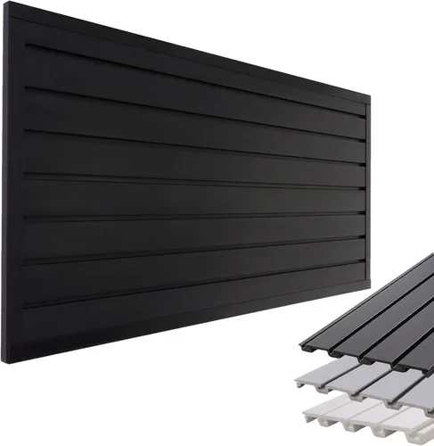 Miniatura 19 de Slatwall Panel organizador de garaje resistente montado en la pared, paneles de listones de PVC, sistema de almacenamiento para el hogar, Gris