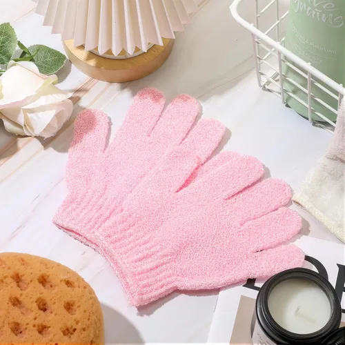 Miniatura 4 de Ramede Paquete de 30 pares de guantes exfoliantes de doble cara de nailon coloridos para ducha para hombres y mujeres, spa de belleza, masaje