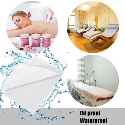 Miniatura 4 de 30 sábanas desechables para mesa de masaje, sábanas de 31 x 79 pulgadas, fundas desechables para cama de spa, mantel de masaje no tejido, Blanco